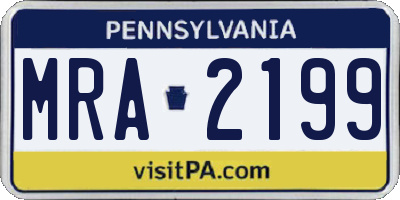 PA license plate MRA2199