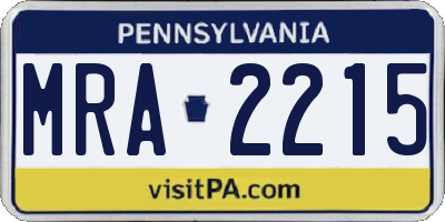 PA license plate MRA2215