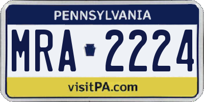 PA license plate MRA2224