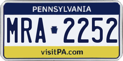 PA license plate MRA2252