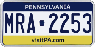 PA license plate MRA2253