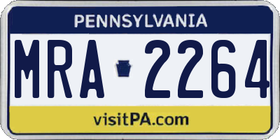 PA license plate MRA2264