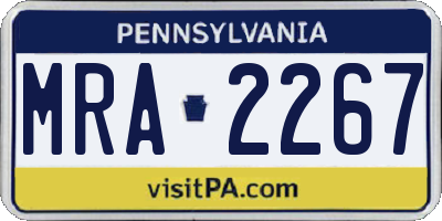 PA license plate MRA2267