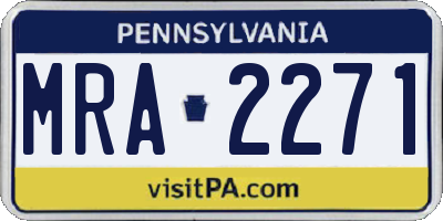 PA license plate MRA2271