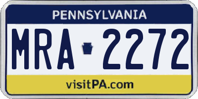 PA license plate MRA2272