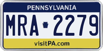 PA license plate MRA2279
