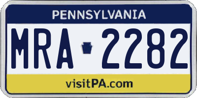 PA license plate MRA2282