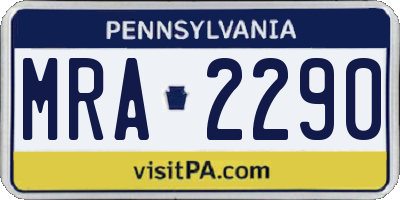 PA license plate MRA2290