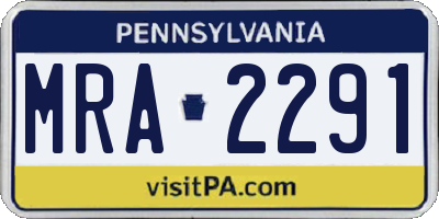 PA license plate MRA2291