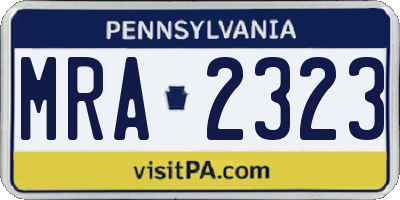PA license plate MRA2323