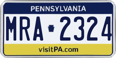 PA license plate MRA2324