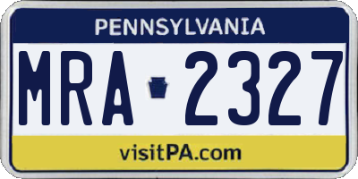 PA license plate MRA2327