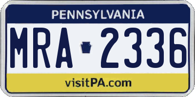 PA license plate MRA2336