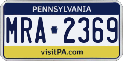 PA license plate MRA2369