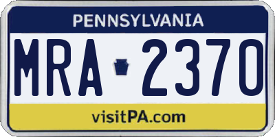 PA license plate MRA2370