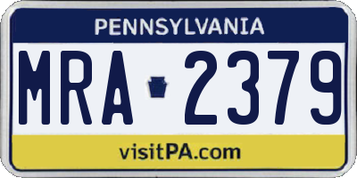 PA license plate MRA2379