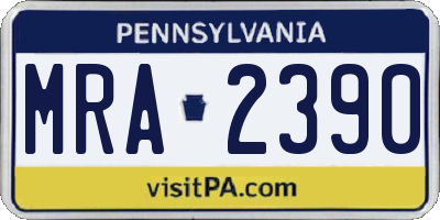 PA license plate MRA2390