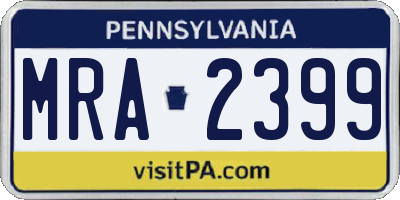 PA license plate MRA2399