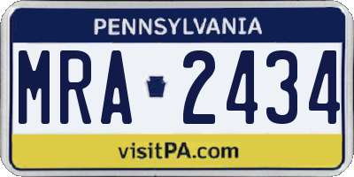 PA license plate MRA2434