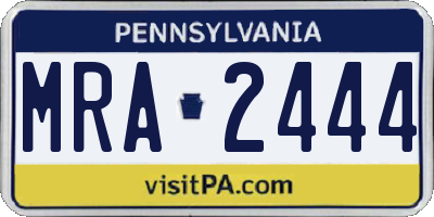 PA license plate MRA2444