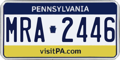 PA license plate MRA2446