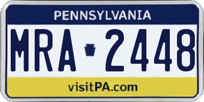 PA license plate MRA2448
