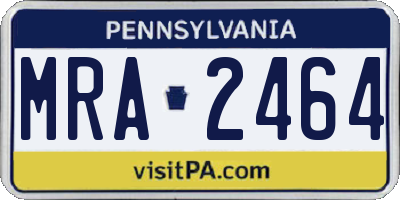 PA license plate MRA2464