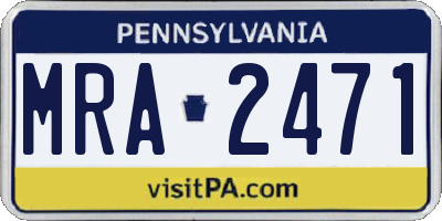 PA license plate MRA2471