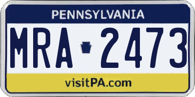 PA license plate MRA2473