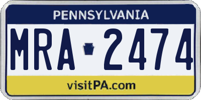 PA license plate MRA2474