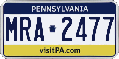 PA license plate MRA2477