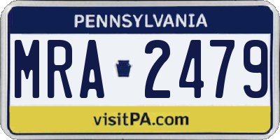 PA license plate MRA2479