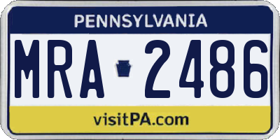 PA license plate MRA2486