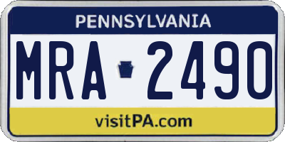 PA license plate MRA2490