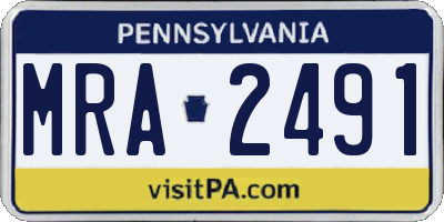 PA license plate MRA2491