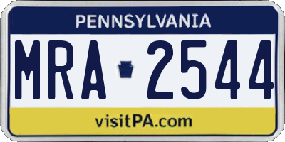 PA license plate MRA2544