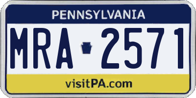 PA license plate MRA2571