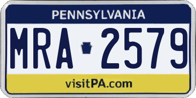 PA license plate MRA2579