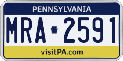 PA license plate MRA2591