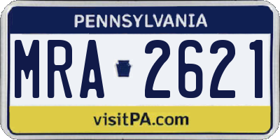 PA license plate MRA2621