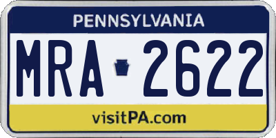 PA license plate MRA2622