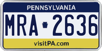 PA license plate MRA2636