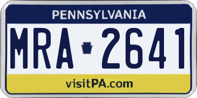 PA license plate MRA2641