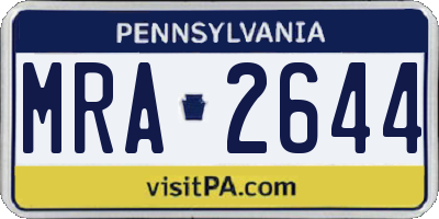 PA license plate MRA2644