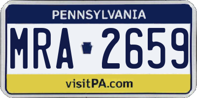 PA license plate MRA2659