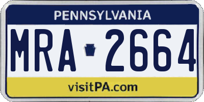 PA license plate MRA2664