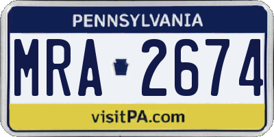 PA license plate MRA2674