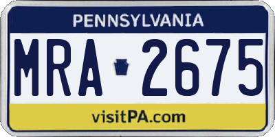 PA license plate MRA2675