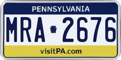 PA license plate MRA2676