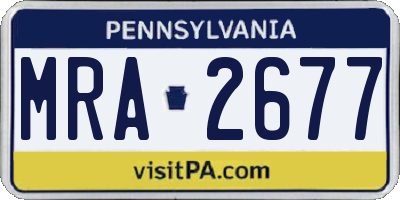 PA license plate MRA2677